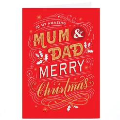 Personalised Dalia Clark Christmas Card - Amazing Mum & Dad