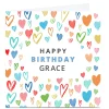 Personalised Dalia ClarkBirthday Card - Colourful Hearts