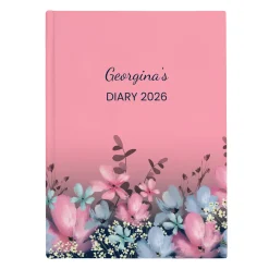 Personalised Diary - Pink Floral, Any Name