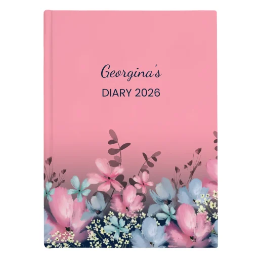 Personalised Diary - Pink Floral, Any Name