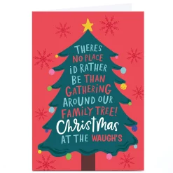 Personalised Dotty Black Designs Christmas Card - Around the Christmas Tree