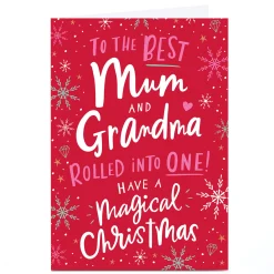 Personalised Ebony Newton Christmas Card - The Best Mum and Grandma