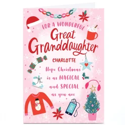 Personalised Ebony Newton Christmas Card - As Magical and Special as You, Great Granddaughter