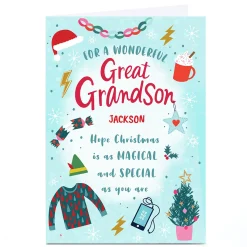 Personalised Ebony Newton Christmas Card - As Magical and Special as You, Great Grandson