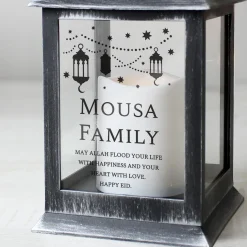 Personalised Eid & Ramadan Black Lantern