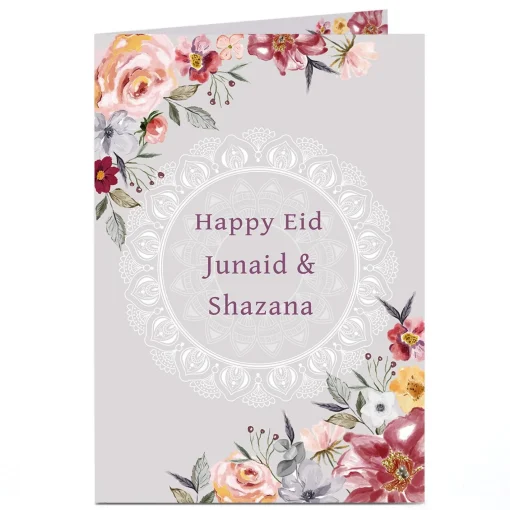 Personalised Eid Card - To Both, Floral