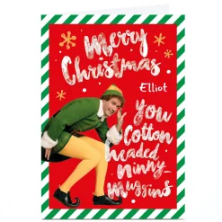 Personalised Elf Christmas Card - Cotton Headed Ninny Muggins