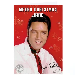 Personalised Elvis Christmas Card - Printed Autograph