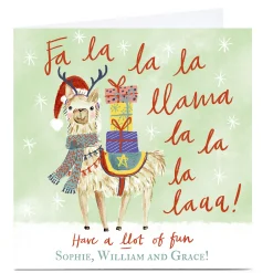 Personalised Emma Valenghi Christmas Card - Llama