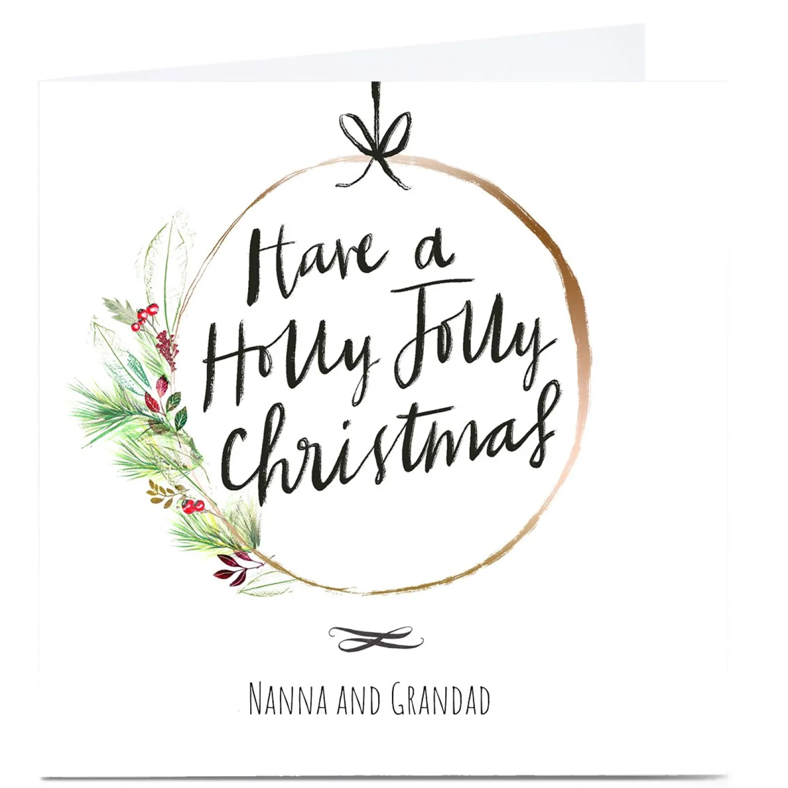 Personalised Emma Valenghi Christmas Card - Holly Jolly