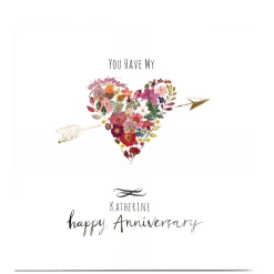 Personalised Emma Valenghi Anniversary Card - Heart