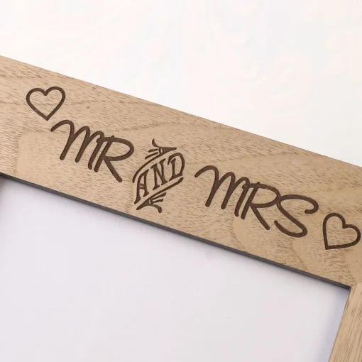 Personalised Engraved Wooden Photo Frame - Mr And Mrs