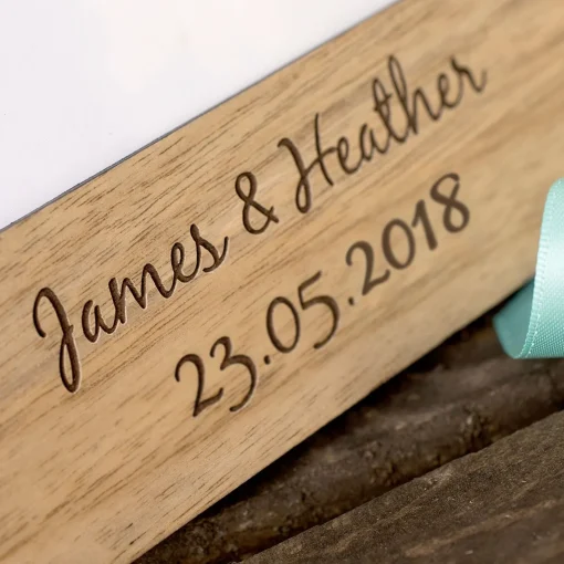 Personalised Engraved Wooden Photo Frame - Happily Ever After