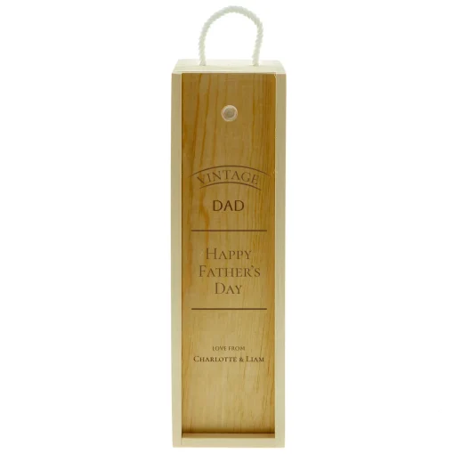 Personalised Father's Day Wine Box - Vintage Happy Father's Day