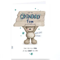 Personalised Father's Day Card - To My Grandad, Hugs Bear