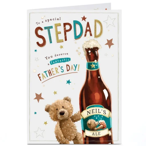 Personalised Father's Day Card - Stepdad's Beer