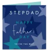 Personalised Father's Day Card - Blue with Stars and Text - Stepdad