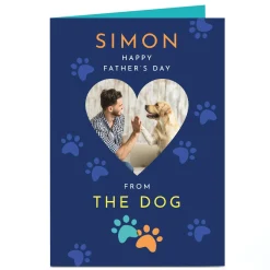 Personalised Father's Day Card - Heart 1 Photo upload from Dog