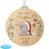 Personalised First Christmas Tiny Tatty Teddy Wooden Decoration