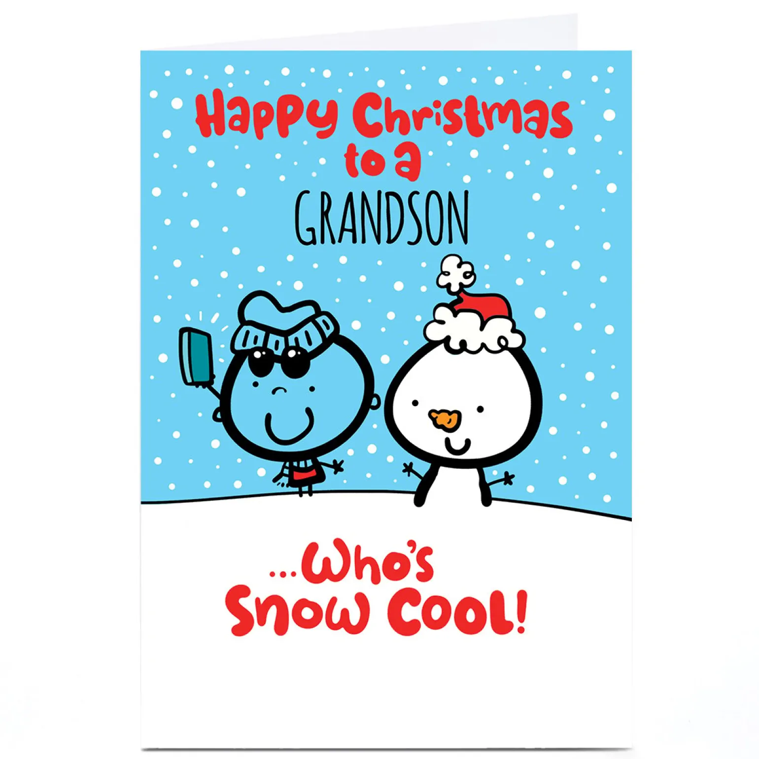 Personalised Fruitloops Christmas Card - Snow Cool