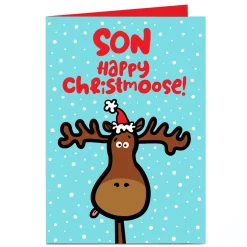 Personalised Fruitloops Christmas Card - Happy Christmoose Son