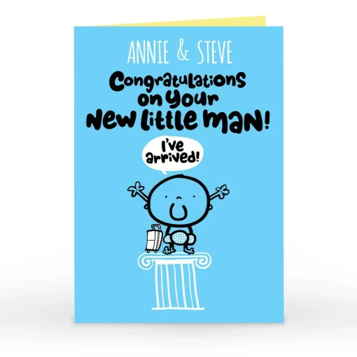Personalised Fruitloops New Baby Card - Little Man!