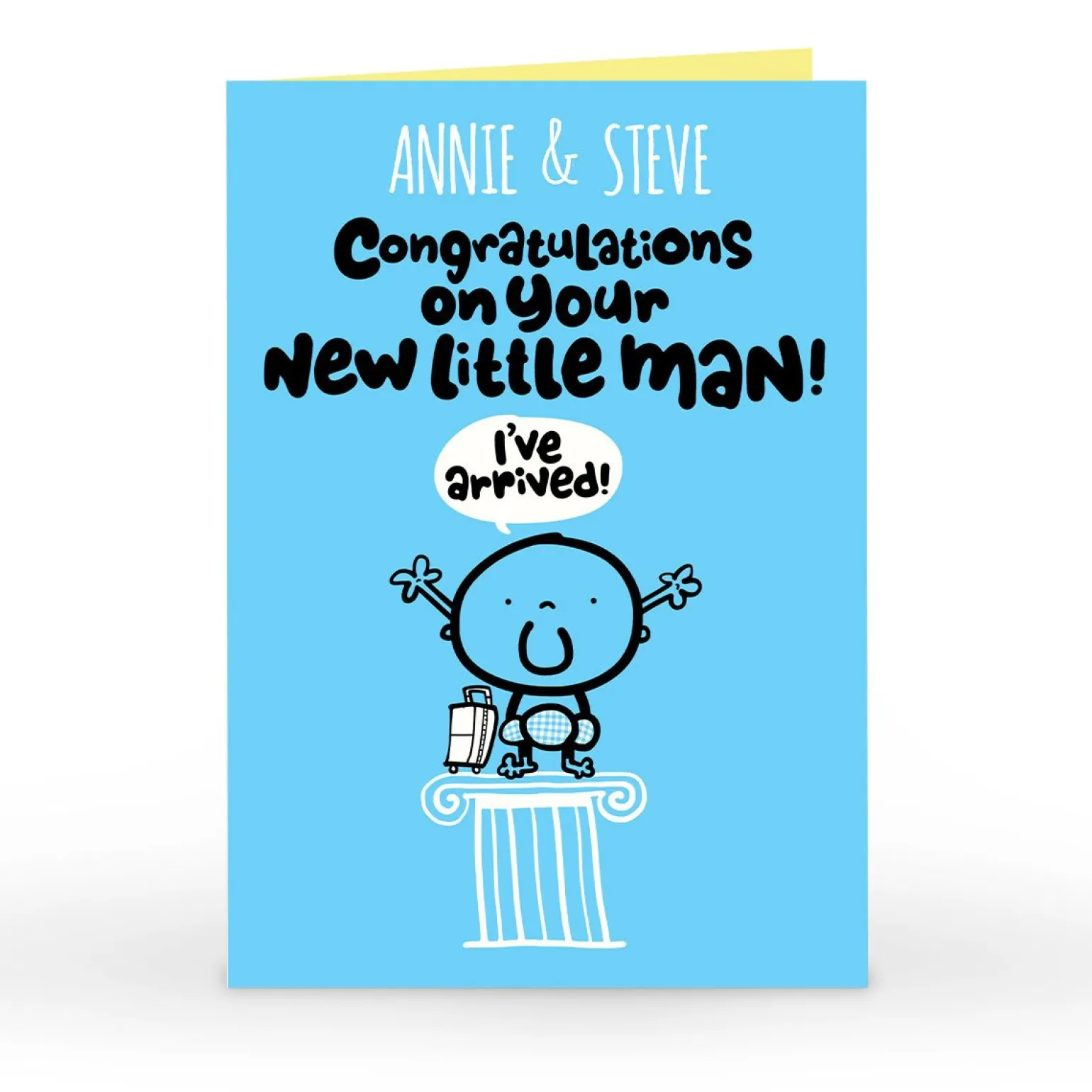 Personalised Fruitloops New Baby Card - Little Man!