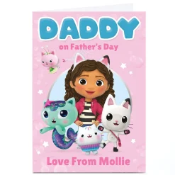 Personalised Gabby's Dollhouse Father's Day Card - Gabby Characters, Daddy