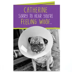 Personalised Get Well Soon Card - Feeling Woof