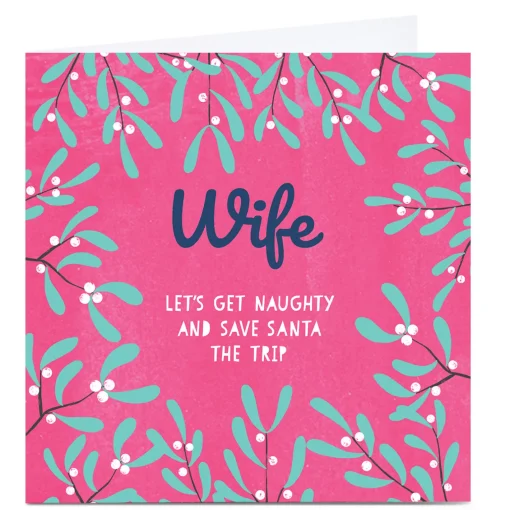 Personalised Gingerbread Christmas Card - Let's Get Naughty