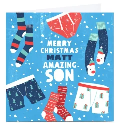Personalised Gingerbread Christmas Card - Amazing Son