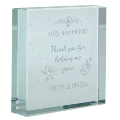 Personalised Glass Token - Thank You Floral