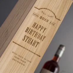 Personalised Glenfiddich Wooden Whisky Gift Box - Happy Birthday, Vintage Year