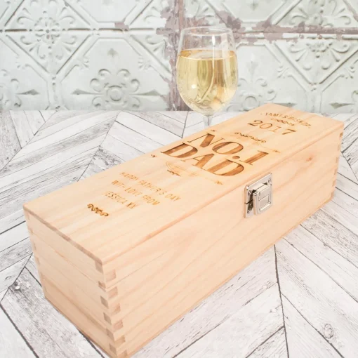 Personalised Glenfiddich Wooden Whisky Gift Box - No1 Dad