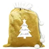 Personalised Gold Pom-Pom Christmas Tree Sack