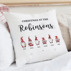 Personalised Gonk Family Christmas Cushion