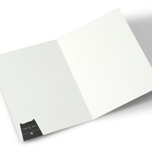 Personalised Good Luck Card - Cat & Clovers