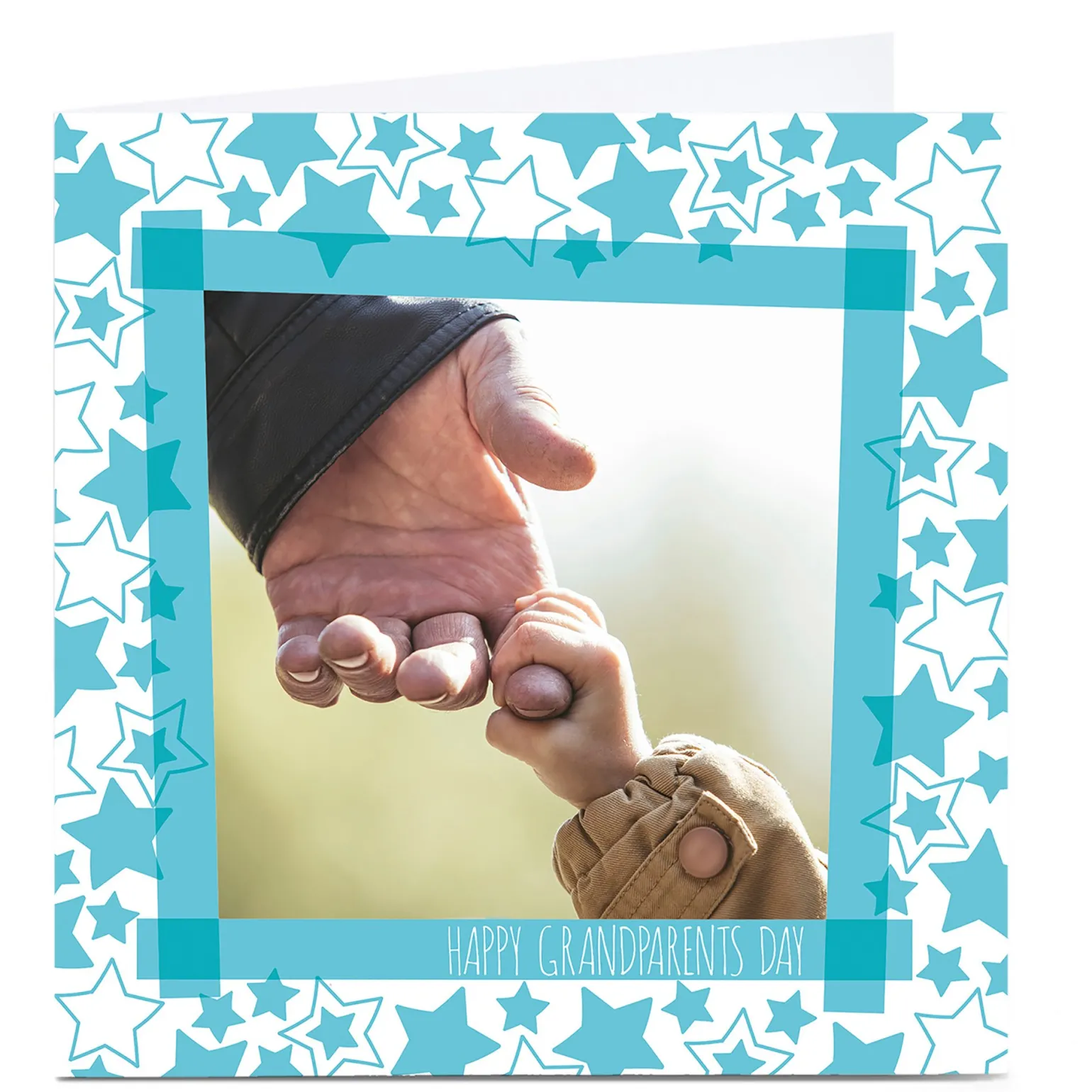 Personalised Grandparents Day Photo Card - Blue Stars