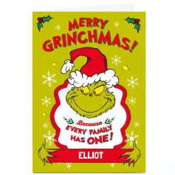 Personalised Grinch Christmas Card - Merry Grinchmas