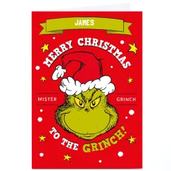 Personalised Grinch Christmas Card - To The Grinch, Any Name