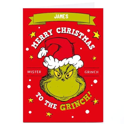 Personalised Grinch Christmas Card - To The Grinch, Any Name