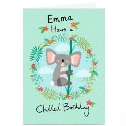 Personalised Hannah Steele Birthday Card - Chilled Koala