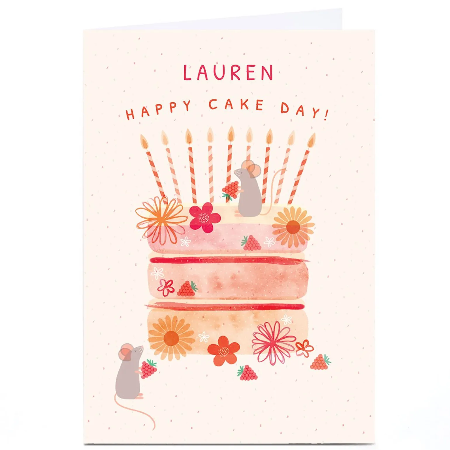 Personalised Hannah Steele Birthday Card - Happy Cake Day