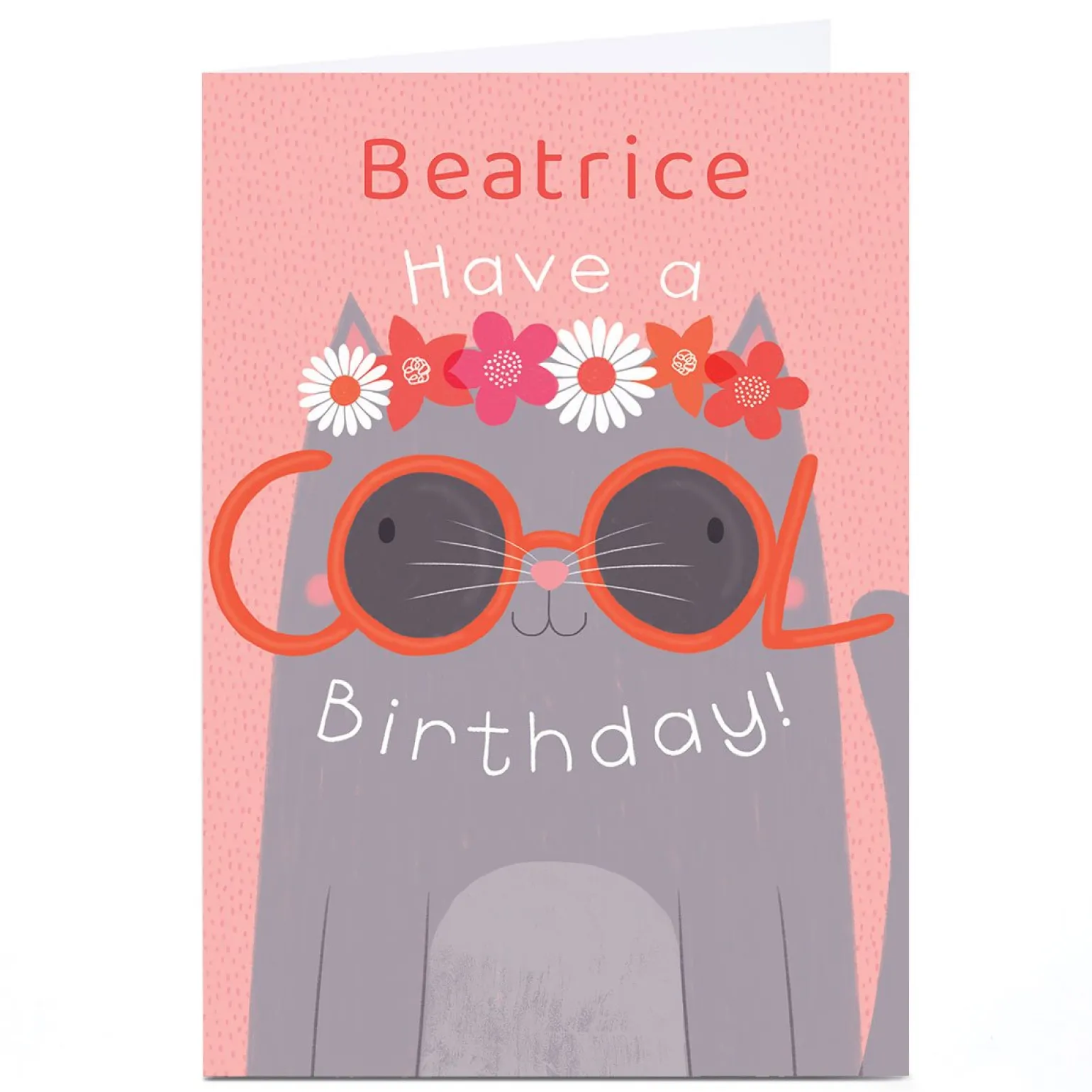 Personalised Hannah Steele Birthday Card - Cool Cat