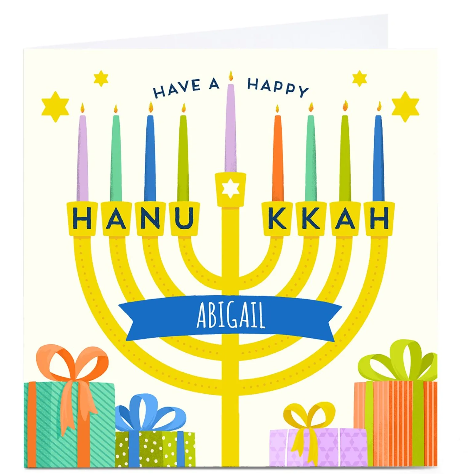 Personalised Hanukkah Card - Menorah