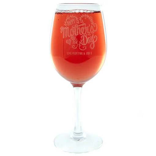 Personalised Happy Mother's Day Wine Glass