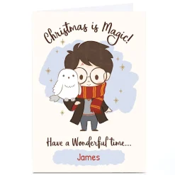 Personalised Harry Potter Christmas Card - Christmas is Magic, Any Name