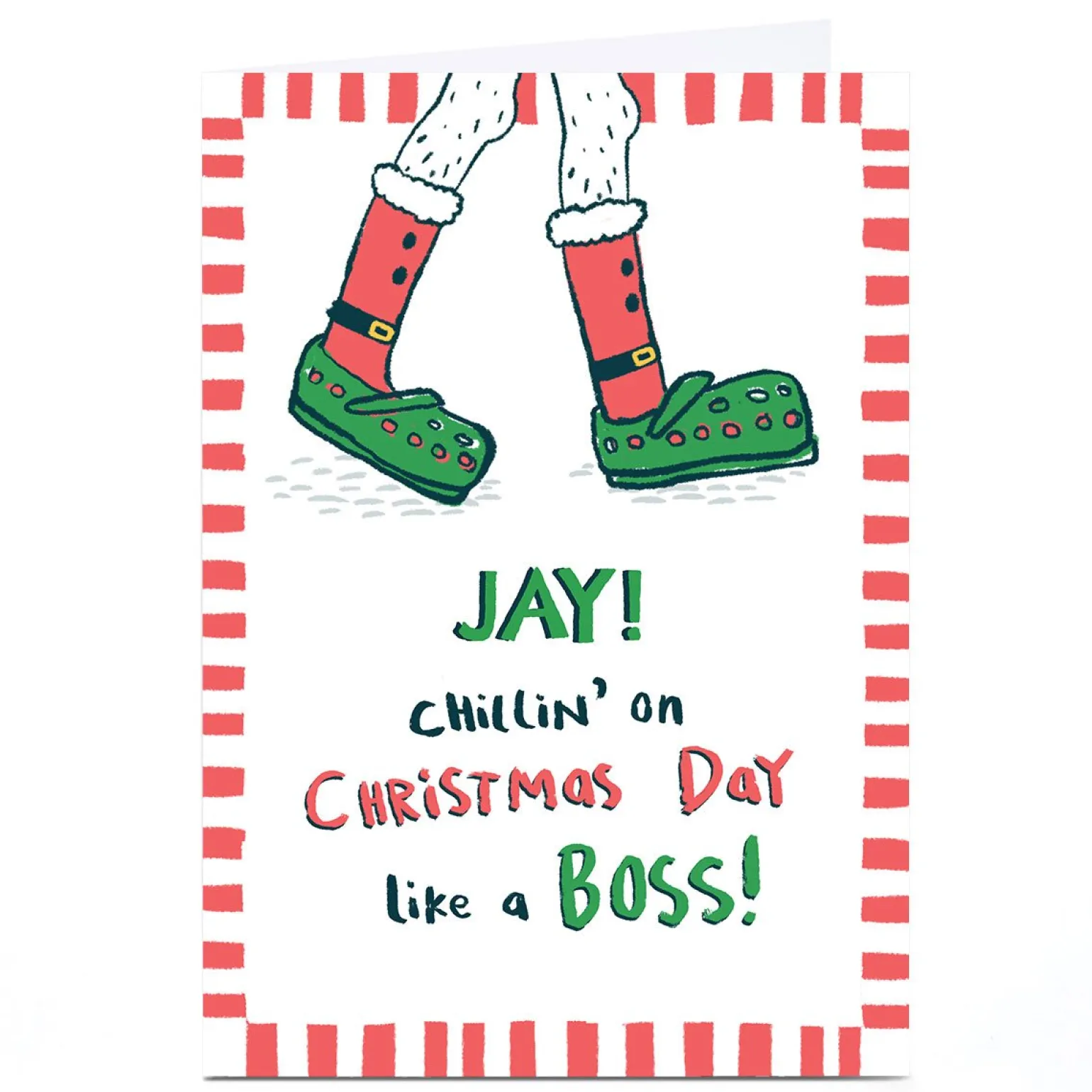 Personalised Hew Ma Christmas Card - Chillin'