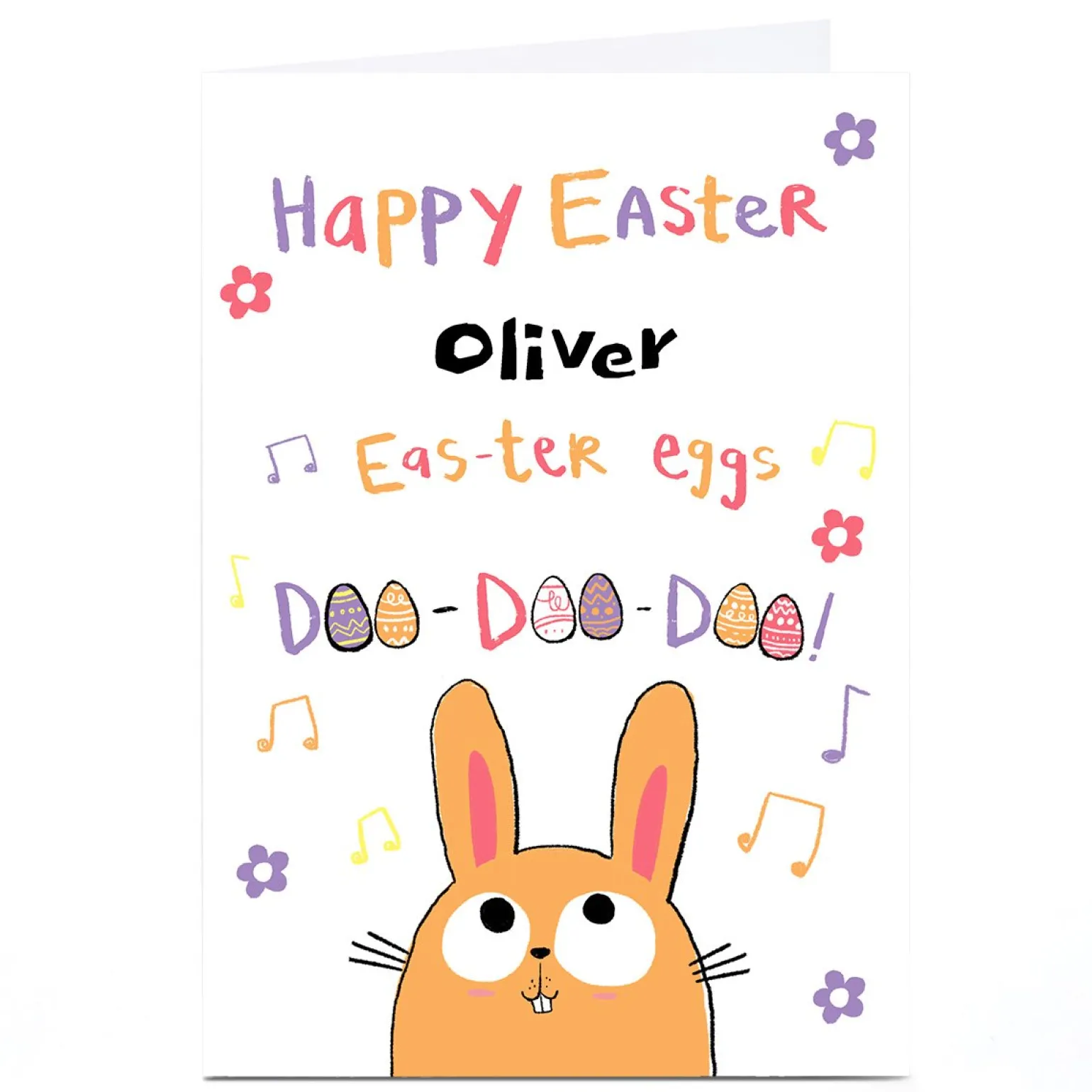 Personalised Hew Ma Easter Card - Eas-ter Eggs