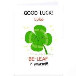 Personalised Hew Ma Good Luck Card - Clover